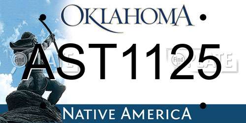 AST1125 Oklahoma License Plate