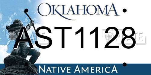 AST1128 Oklahoma License Plate