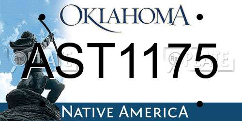 AST1175 Oklahoma License Plate