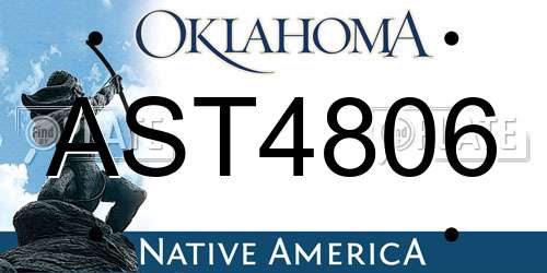 AST4806 Oklahoma License Plate