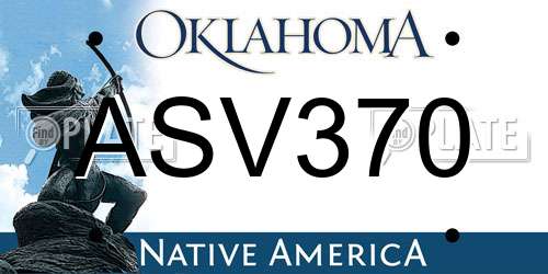 ASV370 Oklahoma License Plate
