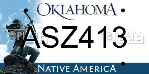 ASZ413 Oklahoma License Plate
