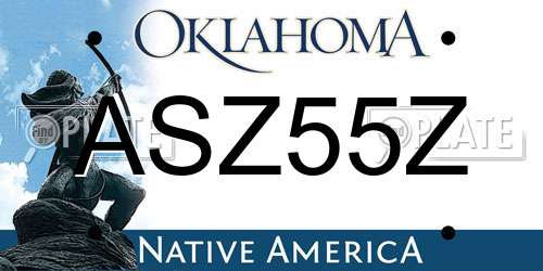 ASZ55Z Oklahoma License Plate