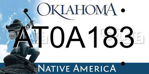 AT0A183 Oklahoma License Plate