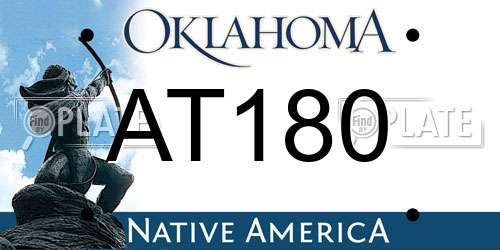 AT180 Oklahoma License Plate