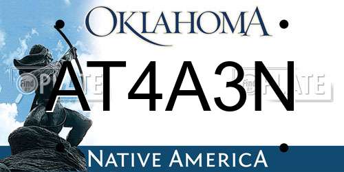 AT4A3N Oklahoma License Plate