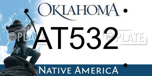 AT532 Oklahoma License Plate