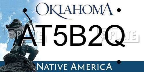 AT5B2Q Oklahoma License Plate
