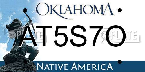 AT5S7O Oklahoma License Plate