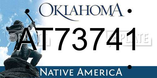 AT73741 Oklahoma License Plate