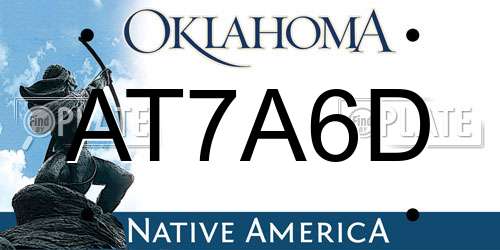 AT7A6D Oklahoma License Plate