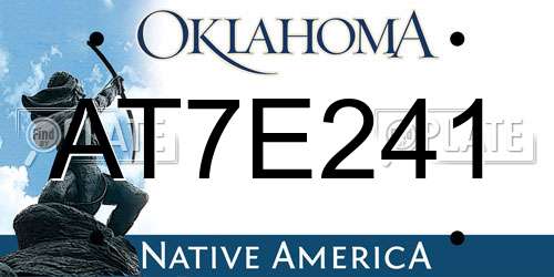 AT7E241 Oklahoma License Plate