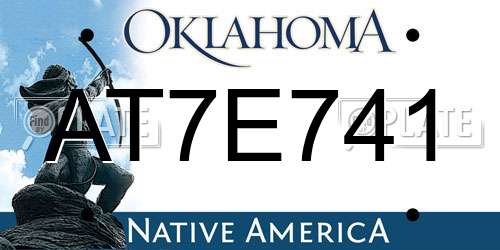 AT7E741 Oklahoma License Plate