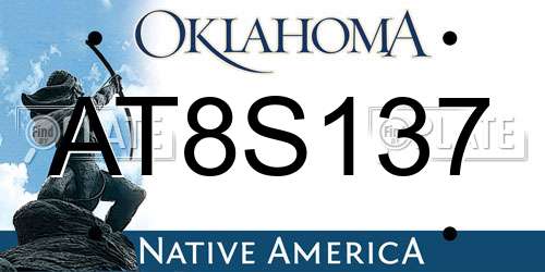 AT8S137 Oklahoma License Plate