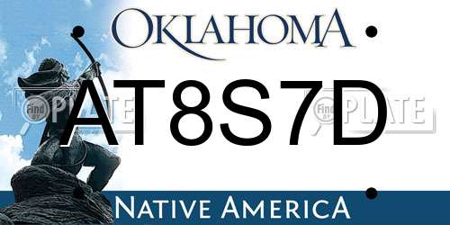 AT8S7D Oklahoma License Plate