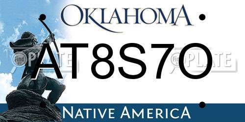 AT8S7O Oklahoma License Plate