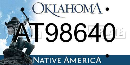AT98640 Oklahoma License Plate