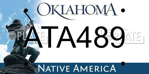 ATA489 Oklahoma License Plate