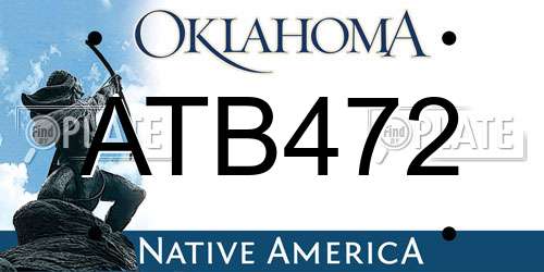 ATB472 Oklahoma License Plate