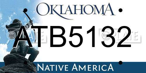 ATB5132 Oklahoma License Plate