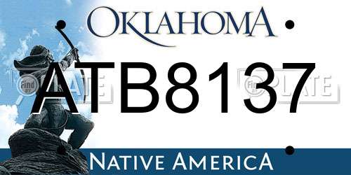 ATB8137 Oklahoma License Plate