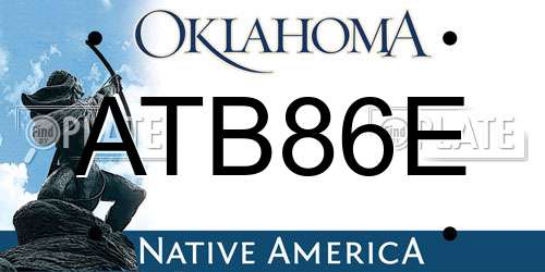 ATB86E Oklahoma License Plate