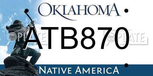ATB870 Oklahoma License Plate
