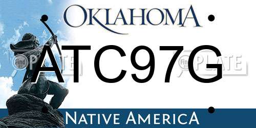 ATC97G Oklahoma License Plate