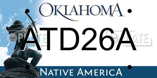 ATD26A Oklahoma License Plate