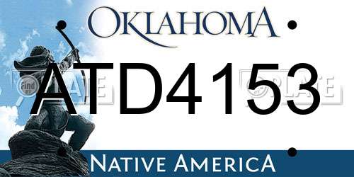 ATD4153 Oklahoma License Plate