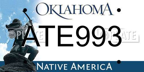 ATE993 Oklahoma License Plate