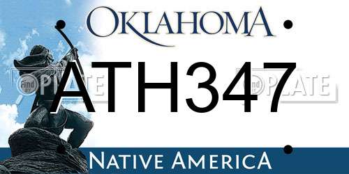 ATH347 Oklahoma License Plate