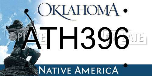 ATH396 Oklahoma License Plate