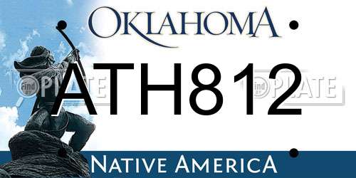 ATH812 Oklahoma License Plate