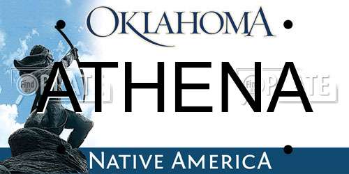 ATHENA Oklahoma License Plate