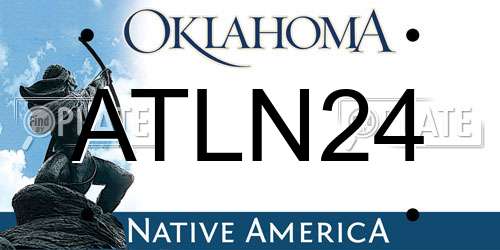 ATLN24 Oklahoma License Plate