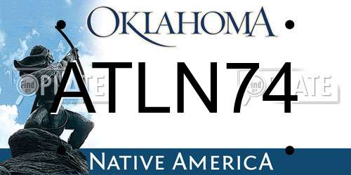 ATLN74 Oklahoma License Plate