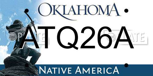 ATQ26A Oklahoma License Plate