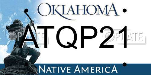 ATQP21 Oklahoma License Plate