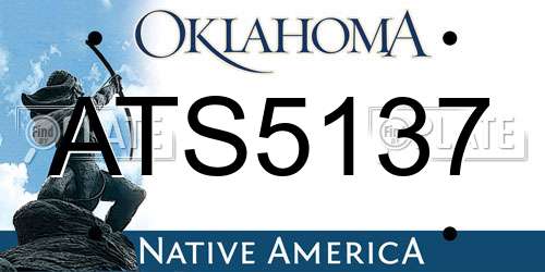 ATS5137 Oklahoma License Plate
