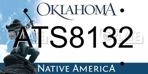ATS8132 Oklahoma License Plate