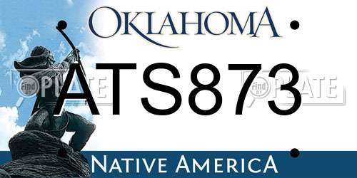 ATS873 Oklahoma License Plate
