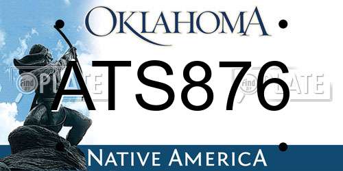 ATS876 Oklahoma License Plate