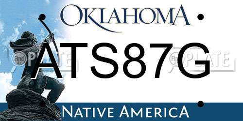 ATS87G Oklahoma License Plate
