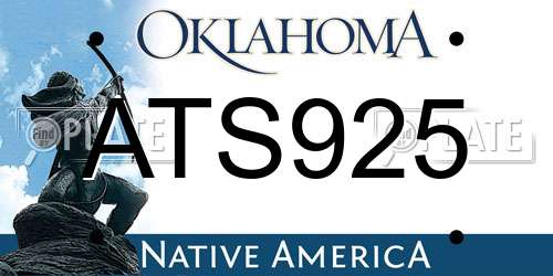 ATS925 Oklahoma License Plate