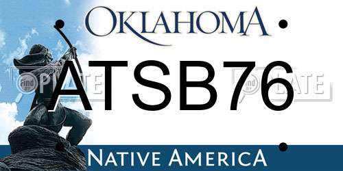 ATSB76 Oklahoma License Plate