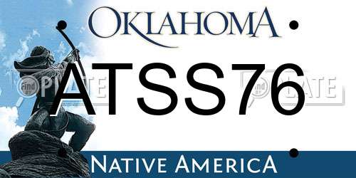 ATSS76 Oklahoma License Plate
