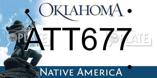 ATT677 Oklahoma License Plate
