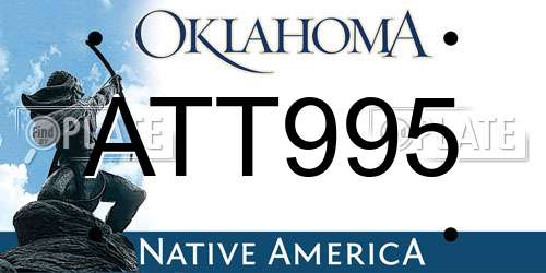 ATT995 Oklahoma License Plate