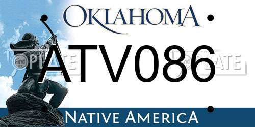 ATV086 Oklahoma License Plate